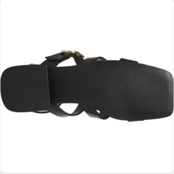 Steve Madden Aylin Black Leather Strappy Sandals Gold Buckles Size 7.5 NEW - Picture 6 of 9